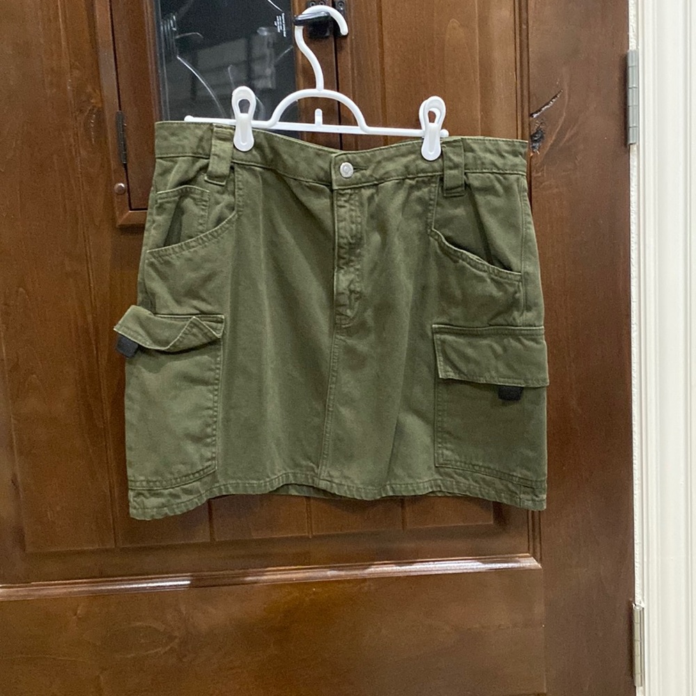 topshop green skirt size 12